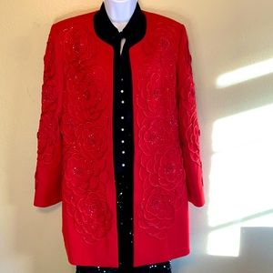 Nina Massini Holy Spirit Activated Red Floral Praise Jacket